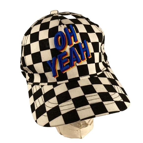 Retro "Oh Yeah" Black & White Checkered Garanimals 365 Kids Snap-Back Hat - Picture 1 of 7
